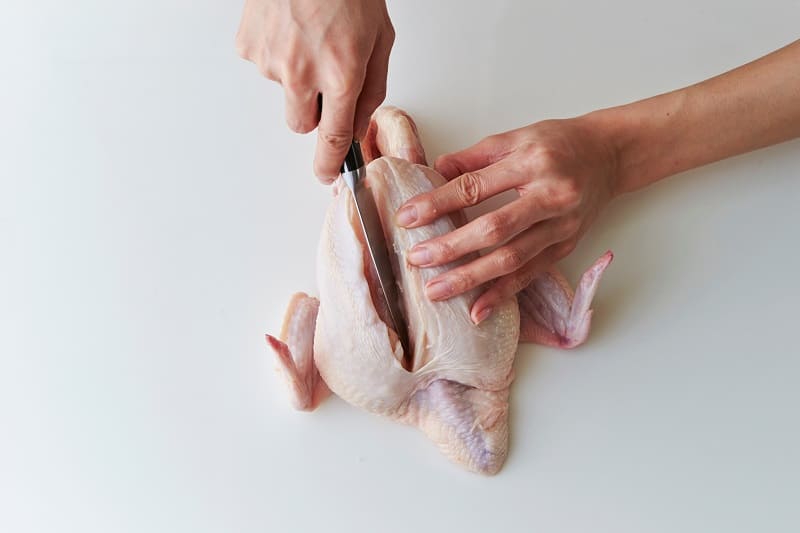 how to cut chicken breast against the grain